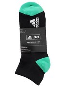 ADIDAS GOLF No Show Socks CF8347 Breathable Black / Green Sz 11-14 - $43.94