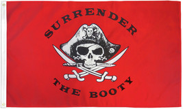 Surrender the Booty Pirate Flag 3x5ft Boating Flag Skull Flag Jolly Roger 100D - £13.36 GBP