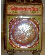 VTG Indiana Glass American Eagle coin 1776-1976 Iridescent Gold Carnival... - $258.02 MXN