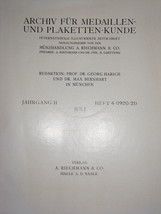 Archiv fur Medaillen und Plaketten-Kunde - $99.00