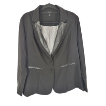 Torrid Blazer 2x Womens Plus Size Black Long Sleeve Faux Leather Collar ... - $45.53