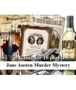JANE AUSTEN Murder Mystery dinner party game download. Vintage style, bo... - $19.95