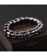 Viking Ouroboros Vintage Punk Bracelet For Men Stainless Steel Fashion J... - £43.26 GBP