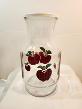 Vintage Anchor Hocking Gingham Plaid Apples Juice Carafe Decanter Pitcher by IDI - £14.21 GBP