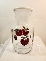 Vintage Anchor Hocking Gingham Plaid Apples Juice Carafe Decanter Pitcher by IDI - £14.01 GBP