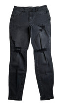 Maurices Black Distressed Denim High Rise Skinny Jeans Stretch Womens Si... - $355.24 MXN