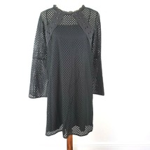 LOFT Womens Black Eyelet Lace Dress 3/4 Sleeve Size 18 - £17.76 GBP