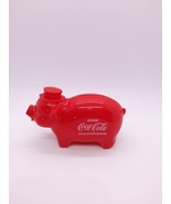 Vintage Coke Drink Coca-Cola Plastic Pig w/ Hat  Piggy Bank - $9.85