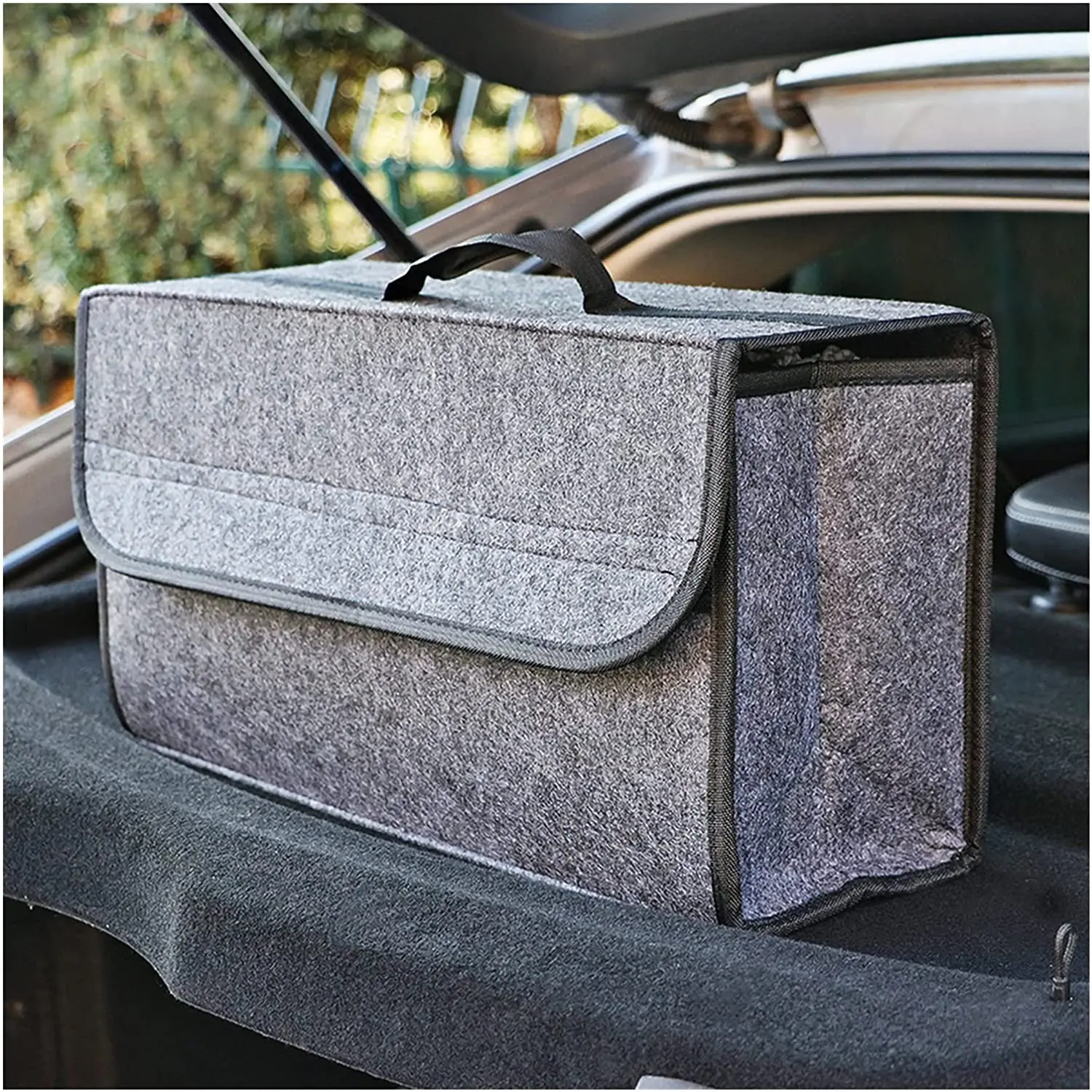 Car Trunk Organizer Car Soft Felt Storage Box Cargo Container Box Trunk Bag - £8.31 GBP+