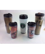 LOT OF STARBUCKS  FIVE Used TUMBLERS With Lids - £15.11 GBP