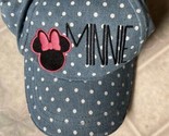 Disney Minnie Mouse Baseball Cap Youth Blue Polka Dot White Adjustable o... - $12.19