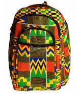 Kente Print African Backpack Book Bag Rucksack Handmade Quilted School B... - £28.77 GBP