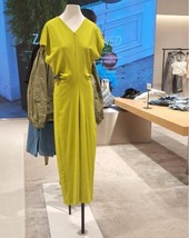 Zara Bnwt 2024. Lime Green Voluminous Dress V Neck. 2335/638 - £49.94 GBP