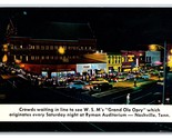 Notte Vista Grand Ole Opry Nashville Tennessee TN Unp Cromo Cartolina M18 - $4.04