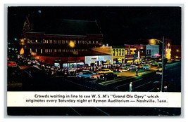Notte Vista Grand Ole Opry Nashville Tennessee TN Unp Cromo Cartolina M18 - £3.17 GBP