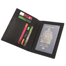 Genuine Leather Slim Top Grain Black RFID Blocking Passport Holder Trave... - £35.97 GBP