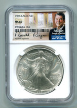 1986 American Silver Eagle Reagan Legacy Series Ngc MS69 Nice Coin - £78.62 GBP