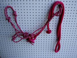 Horse Nylon Rope HALTER Lead Rope Hot Pink Tack Noseband 60666 - $17.81