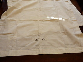 VTG white cotton Hand made cut out Embroidery Tablecloth or chair cover - $19.80