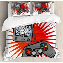 Games Duvet Cover Set, Video Games Themed Design In Retro Style Gamepad Console  - £121.00 GBP