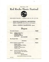 Red Rocks Music Festival Program Gisele MacKenzie Soprano 1955 Denver Co... - $17.82