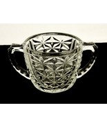 Anchor Hocking Stars and Bars Open Sugar Bowl, Thumbprint Handles, Vinta... - $20.02 CAD