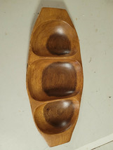 Wooden 3 Compartment Trinket Holder Candy Dish Nuts Philippines 14.75&quot; A... - $21.99