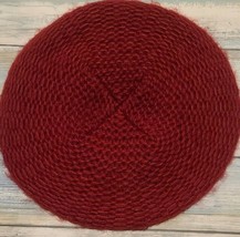 Warm Country Beret ~ Hat ~ 11&quot; Diameter ~ Thermal Fluffed Yarn  ~ Burgundy - $26.18
