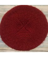 Warm Country Beret ~ Hat ~ 11&quot; Diameter ~ Thermal Fluffed Yarn  ~ Burgundy - $35.80 CAD