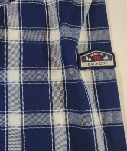 VANDISI FR Shirt Flame Resistant Shirt Blue Plaid Flannel 3XL CAT2-2112 Men's  Item image 4