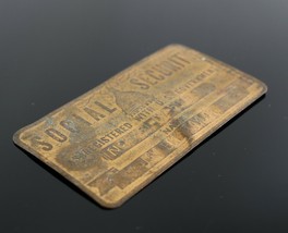 Antique Vintage Expired Brass Metal Social Security U.S. Government Wallet Card - £14.22 GBP