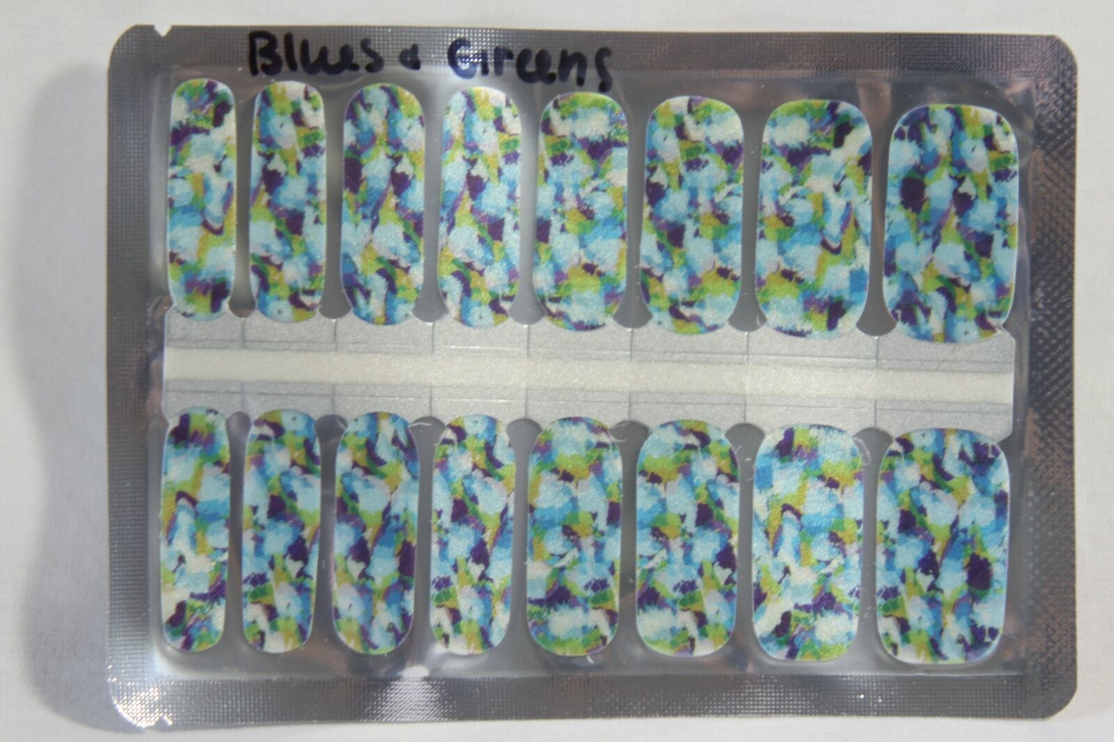 Primary image for Nail Polish Strips (new) BLUES & GREENS - BRIGHT & FUN -16 STRIPS