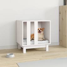 Dog House White 50x40x52 cm Solid Wood Pine - $45.63
