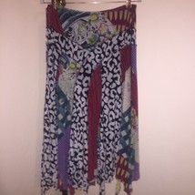 Alberto Makali Vibrant Mixed Print Skirt Uneven Bottom Sz 10 - £44.72 GBP