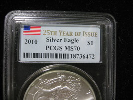 2010 SILVER AMERICAN EAGLE PCGS GRADED MS 70 SUPER NICE! - $59.99