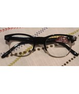 Ultra-Thin Aspheric Lenses ~ Black/Gold ~ +3.00 Browline Reading Glasses... - $42.08 CAD