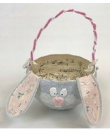 Vintage Paper Mache Bunny Basket Rabbit Floppy Ears 7x10  - $22.00