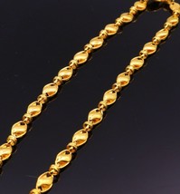 22 K Authentic Yellow Gold Handmade Lotus Chain Unique Style Unisex Jewelry - £2,806.41 GBP+