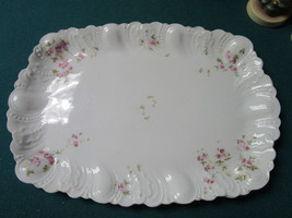 Antique Rosenthal Germany Vanity Ceramic Tray Flowers And Molded Borders - £79.17 GBP