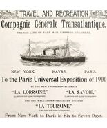 Paris Expo French Line Transatlantic Cruise 1899 Advertisement Victorian... - €25,56 EUR