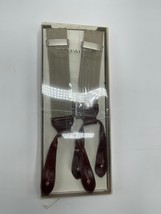 Vintage Trafalgar Mens Khaki Suspenders Classic Braces Leather New READ - $42.55