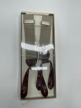 Vintage Trafalgar Mens Khaki Suspenders Classic Braces Leather New READ - £33.93 GBP