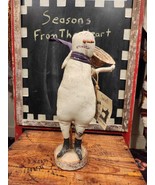 Unqiue Hand-made Snowman in a Blizzard 13&quot; Figure signed by Greta Schirco - $150.85 CAD