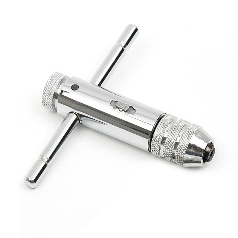 Adjustable T-Handle Ratchet Tap Holder Wrench + 5pcs M3-M8 hine Screw Thread Met - £170.67 GBP