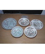 5 Mixed Dishes Singapore Bird by Adams Calyx Ware And Myott Indian Tree - $40.62 CAD