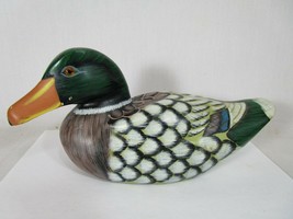 Hand Carved Mallard Duck People’s Republic of China Painted Wooden 10” Vintage - £31.37 GBP