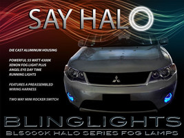 White LED Halo Fog Lamps driving light Kit For 2007-2012 Mitsubishi Outlander - £93.80 GBP