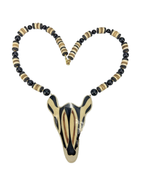 Lee Sands Handcrafted Giraffe Beaded Necklace from Hawaiian Natural Mate... - $52.89 CAD