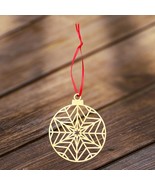 Wooden Christmas Ornament Snowflake - Holiday Home Decor Gift 4&quot; With Gi... - €4,77 EUR