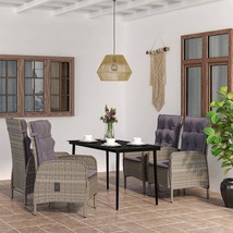  Garden Dining Set Grey and Black - $17,589.41 MXN